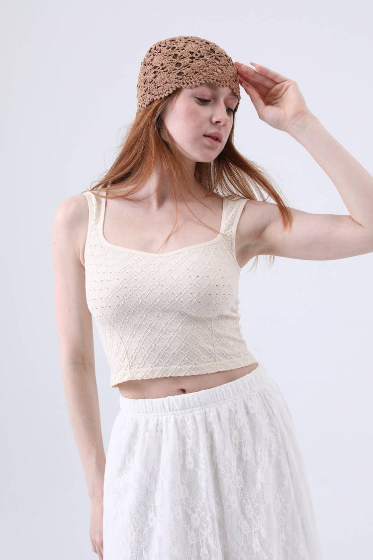 Crochet Lace Beanie – Handmade Open Knit Cap