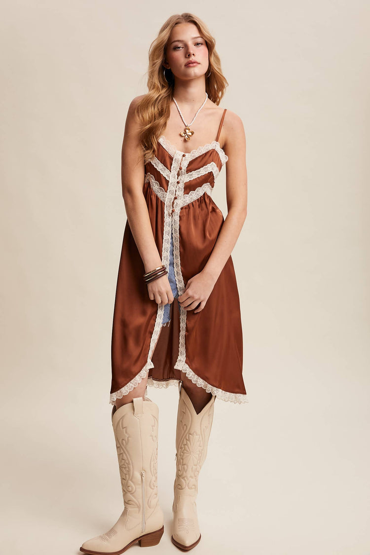 Lace Trim Maxi Cami Top