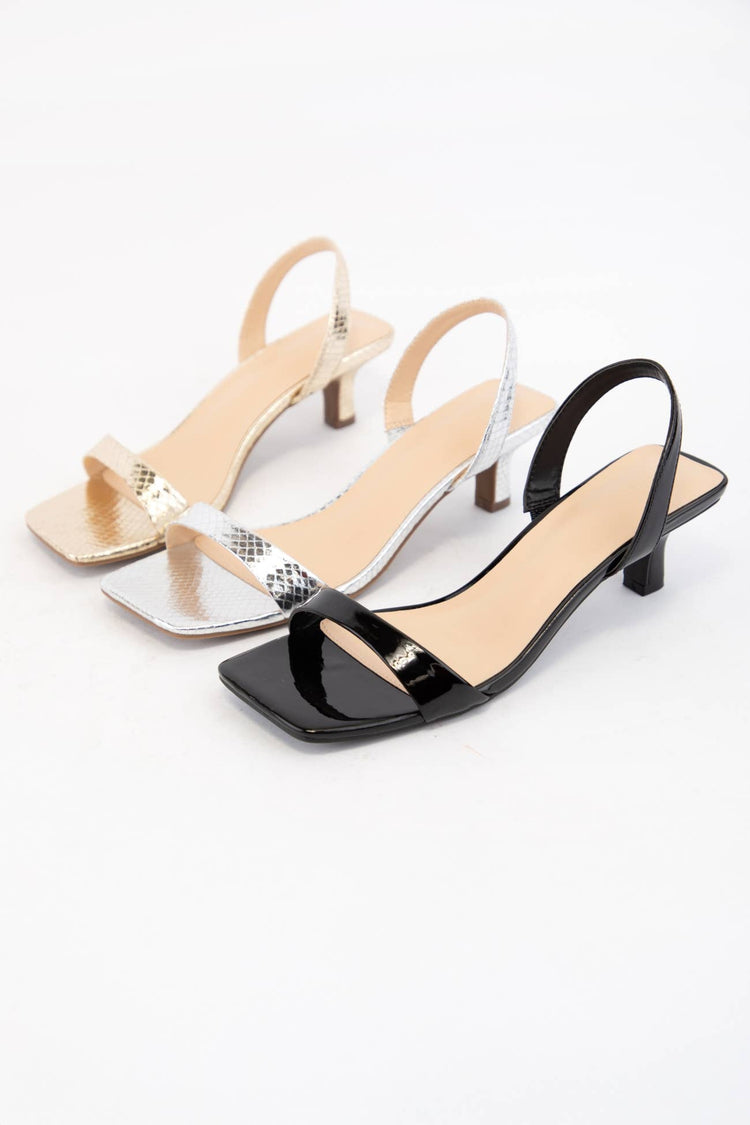 ABLE SIMPLE STRAP SQUARE-TOE KITTEN HEELS