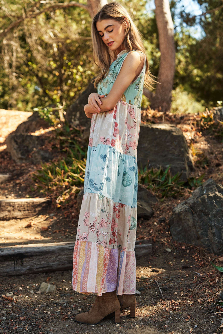 Floral Lace Edge Maxi Dress