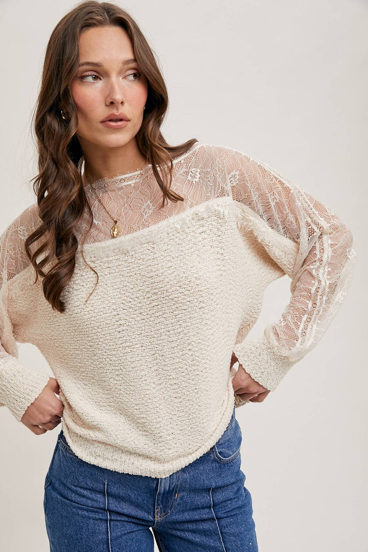 Lace Trimmed Pullover