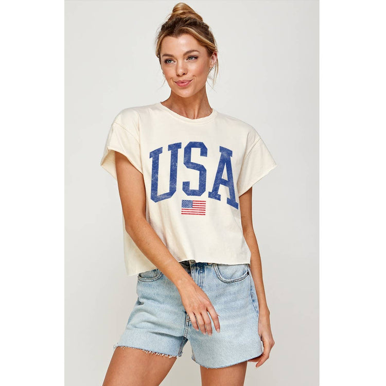 USA VINTAGE VINTAGE GRAPHIC CROP TOP