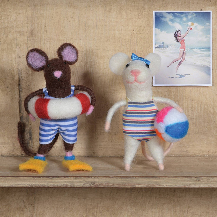 Felt Swimmer Guy Mouse Ornament