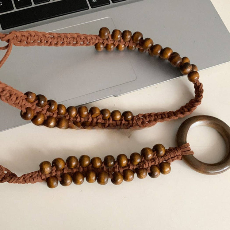 Beco - Simple Boho Beaded Braided Waist Belt