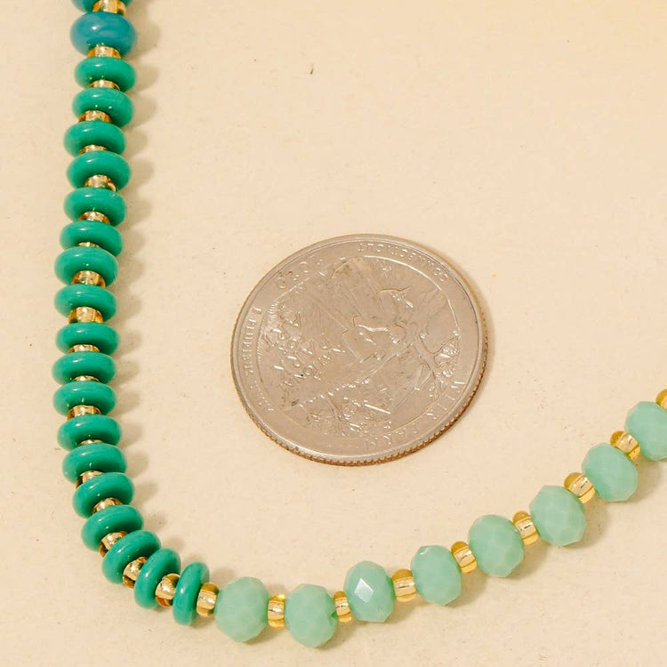 Stone And Glass Beaded Necklace