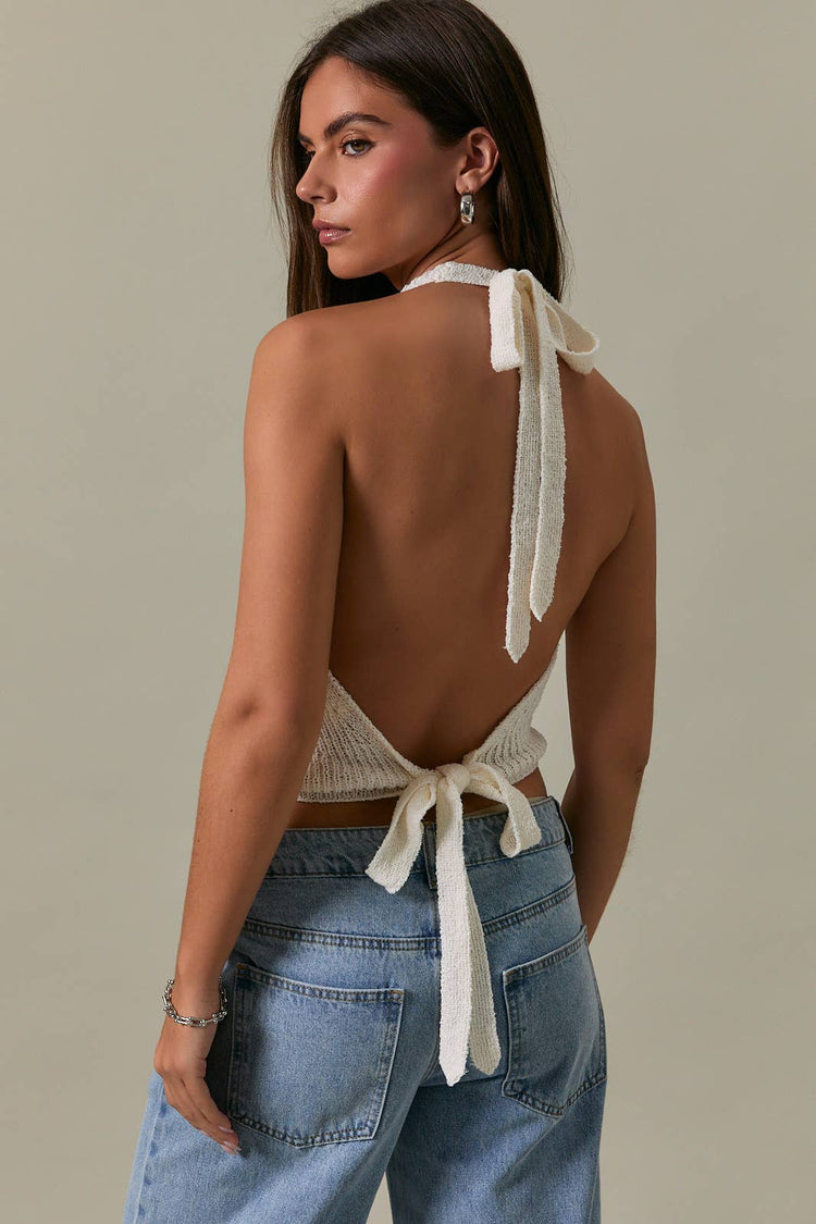 COWL NECK HALTER NECK SWEATER TOP