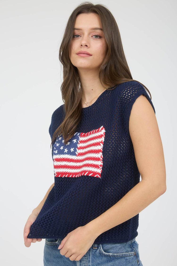 American Flag Crochet Sweater