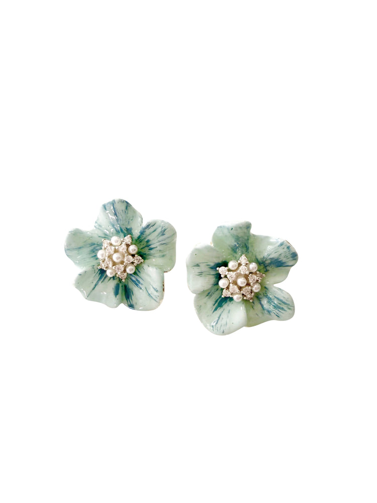 Erin Blue Flower Earring