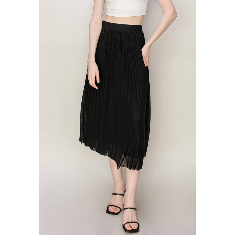 Pleated High Waist Skirt