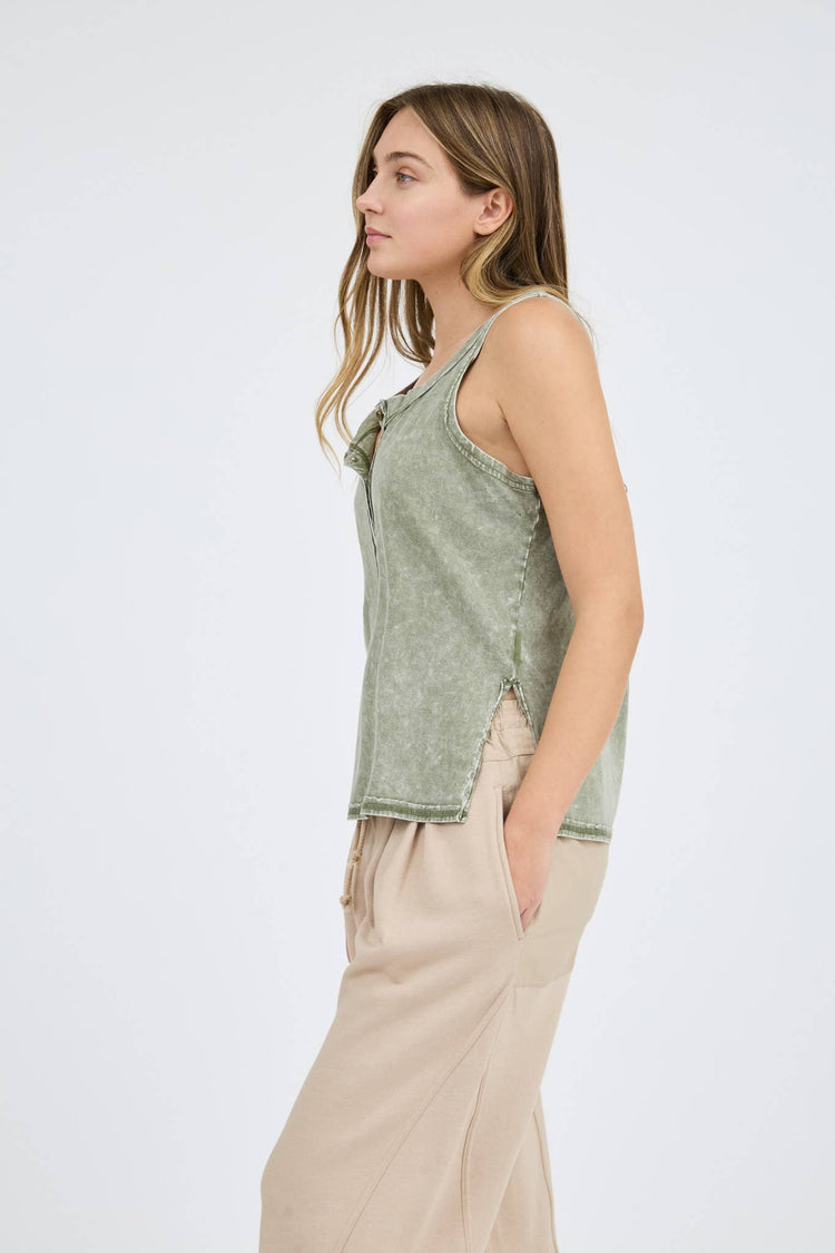 Washed Henley Tank