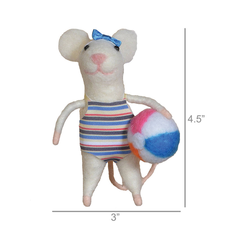 Felt Swimmer Gal Mouse Ornament