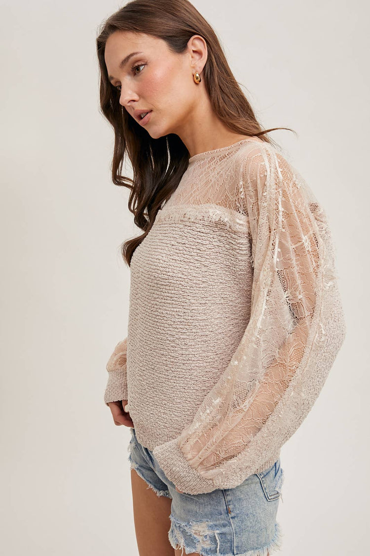 Lace Trimmed Pullover