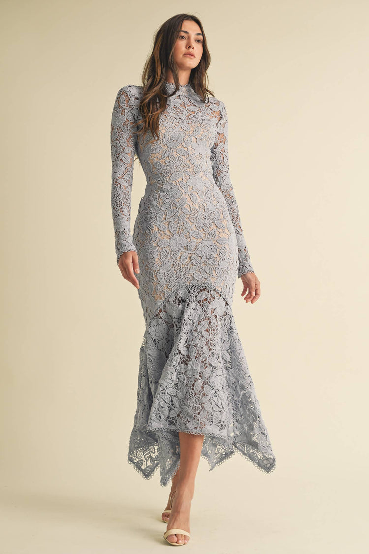 Floral Lace Midi Dress