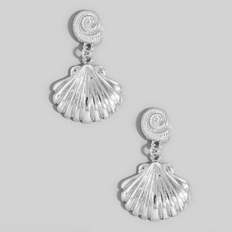 Seashell And Spiral Dangle Earrings