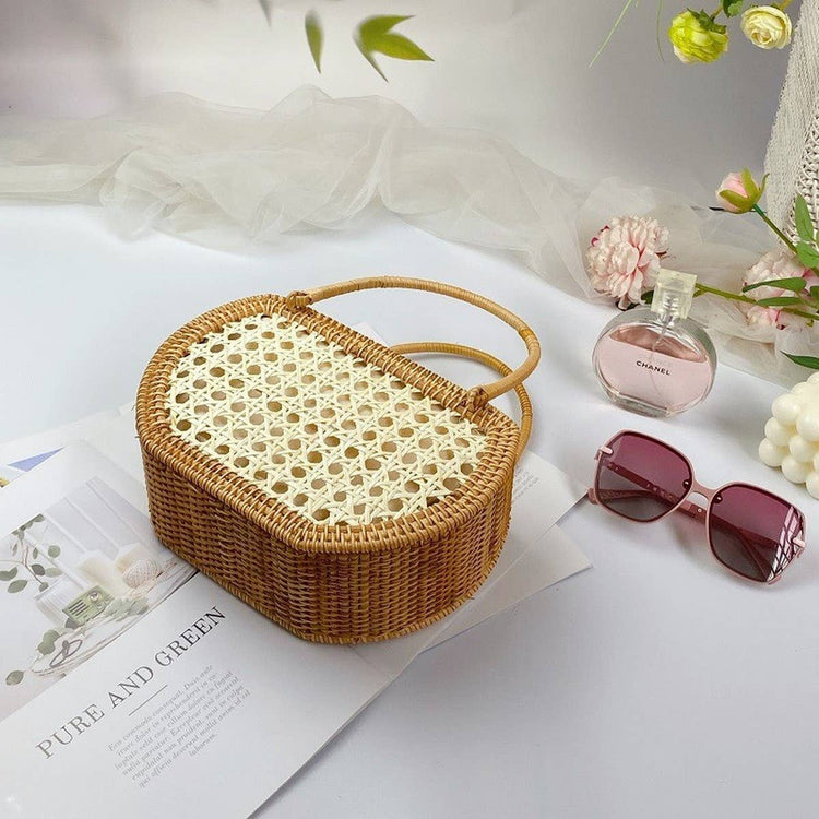 HANDMADE RATTAN BASKET BAG