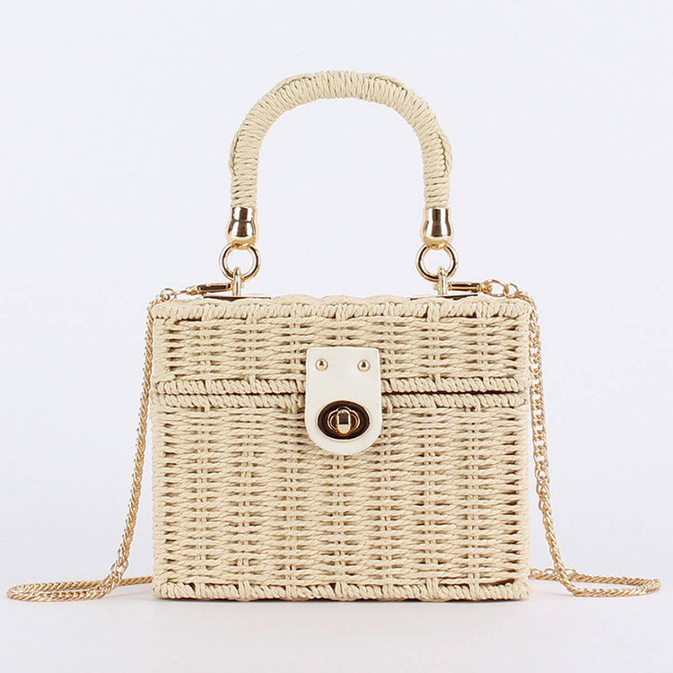DUAL-PURPOSE LEISURE PAPER ROPE WOVEN BAG