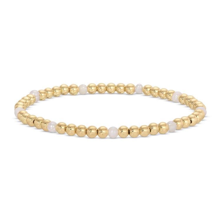 4 mm Bead & Pearl Stretch Bracelets