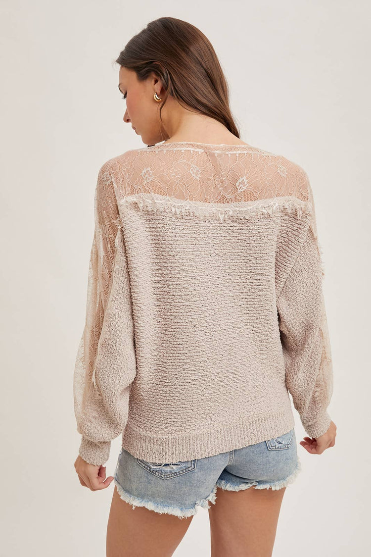 Lace Trimmed Pullover
