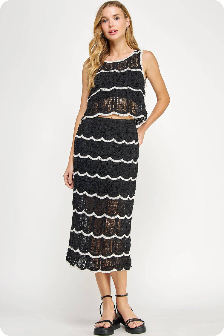 Crochet Skirt Top Set - sold separately