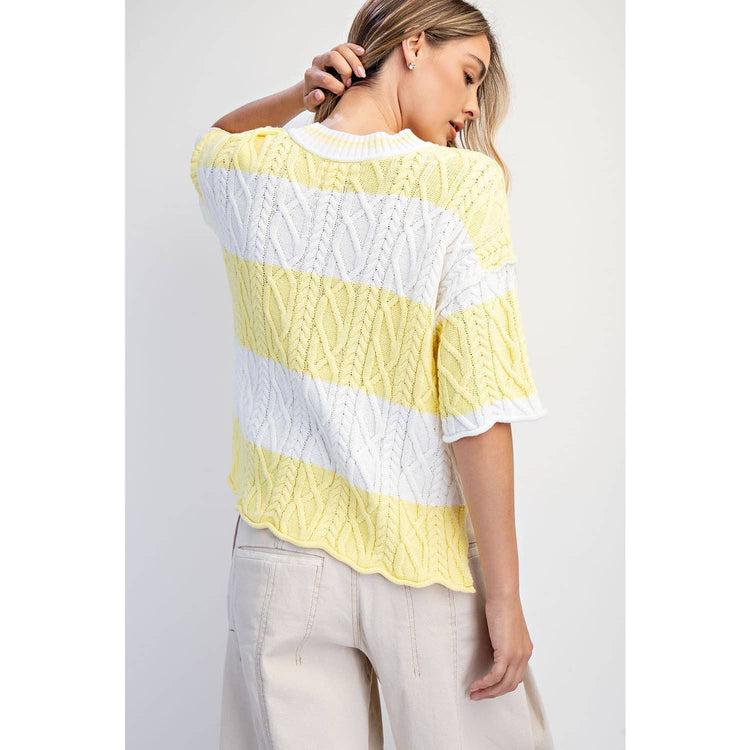 OVERSIZED WIDE STRIPE SWEATER TOP