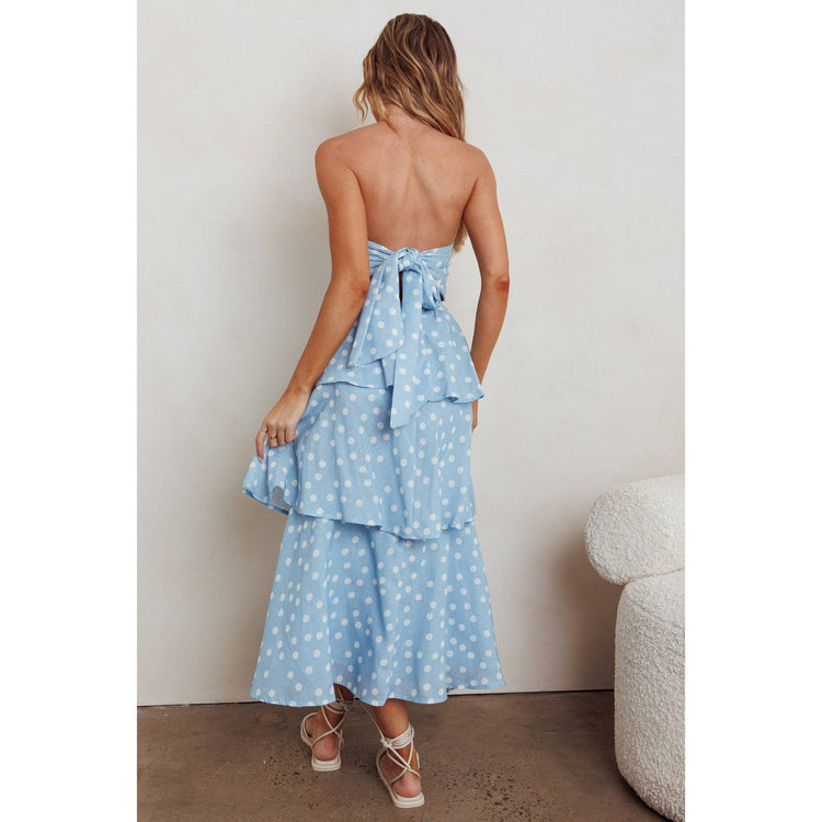 POLKA DOT TIER MAXI DRESS