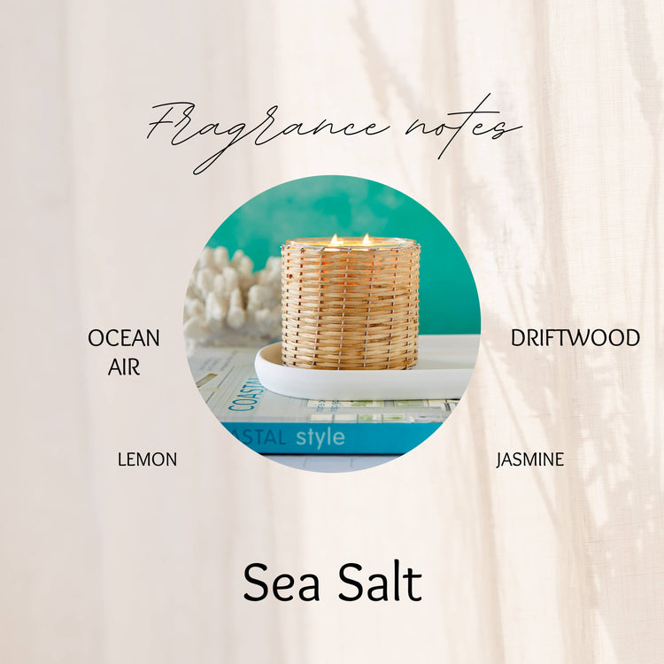 Sea Salt 1 Wick Colored Glass Candle 8oz Ctn.6