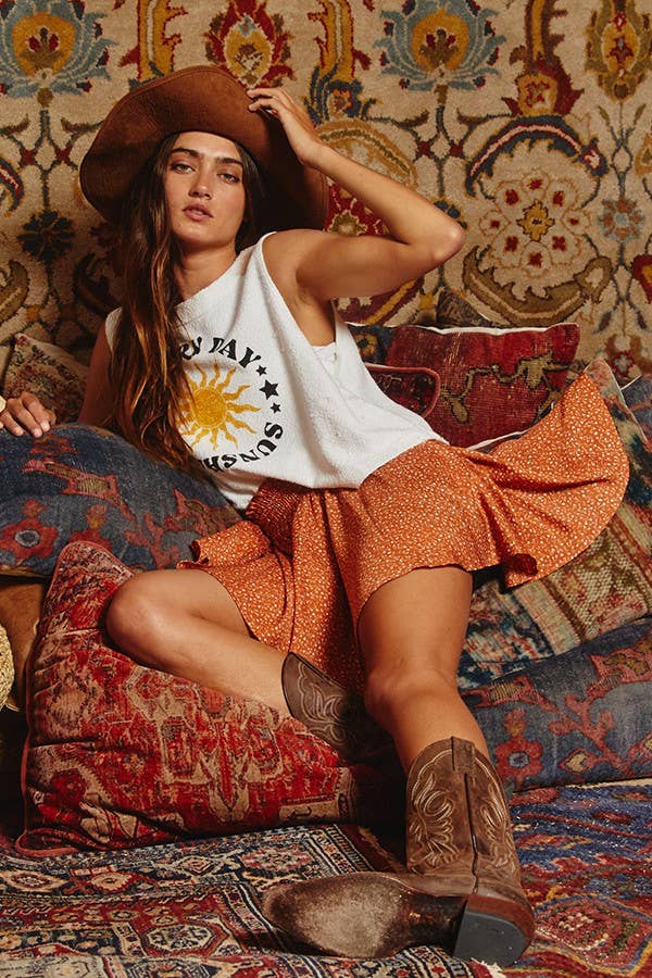 Graphic Cropped Tank Top