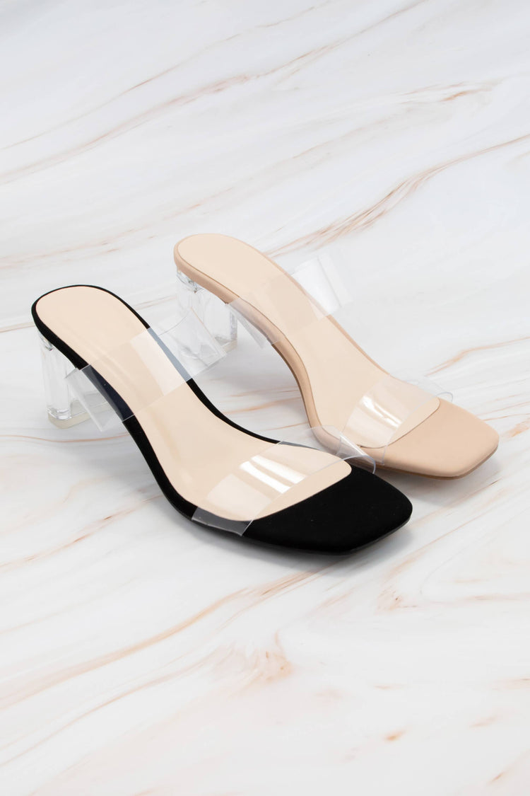 Della Clear Double Strap Heel