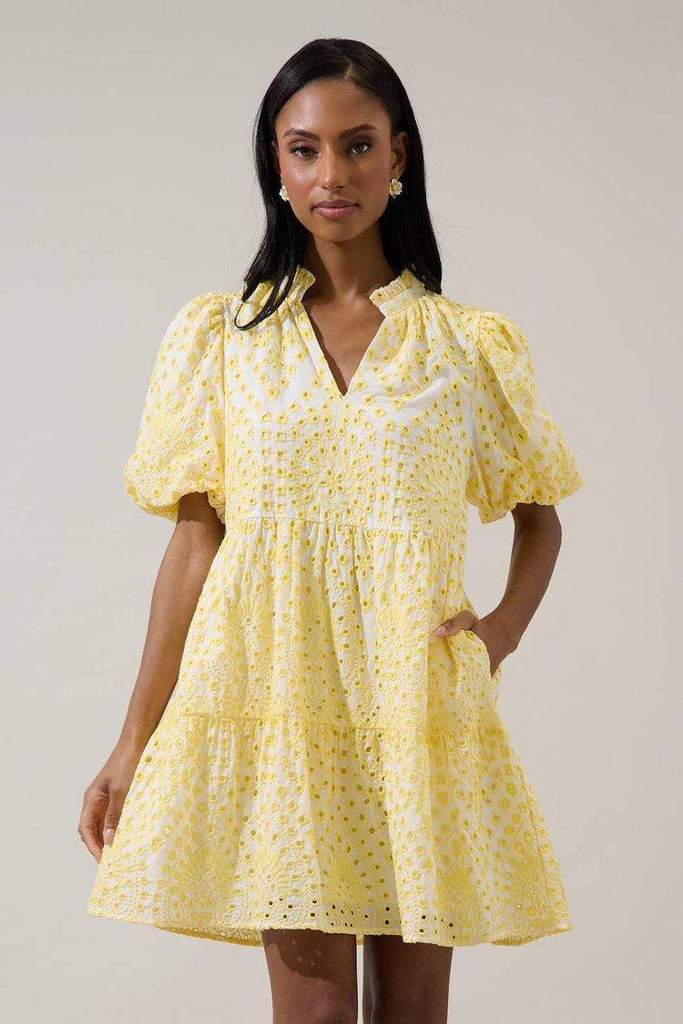 Shayla Eyelet Jacey Babydoll Mini Dress