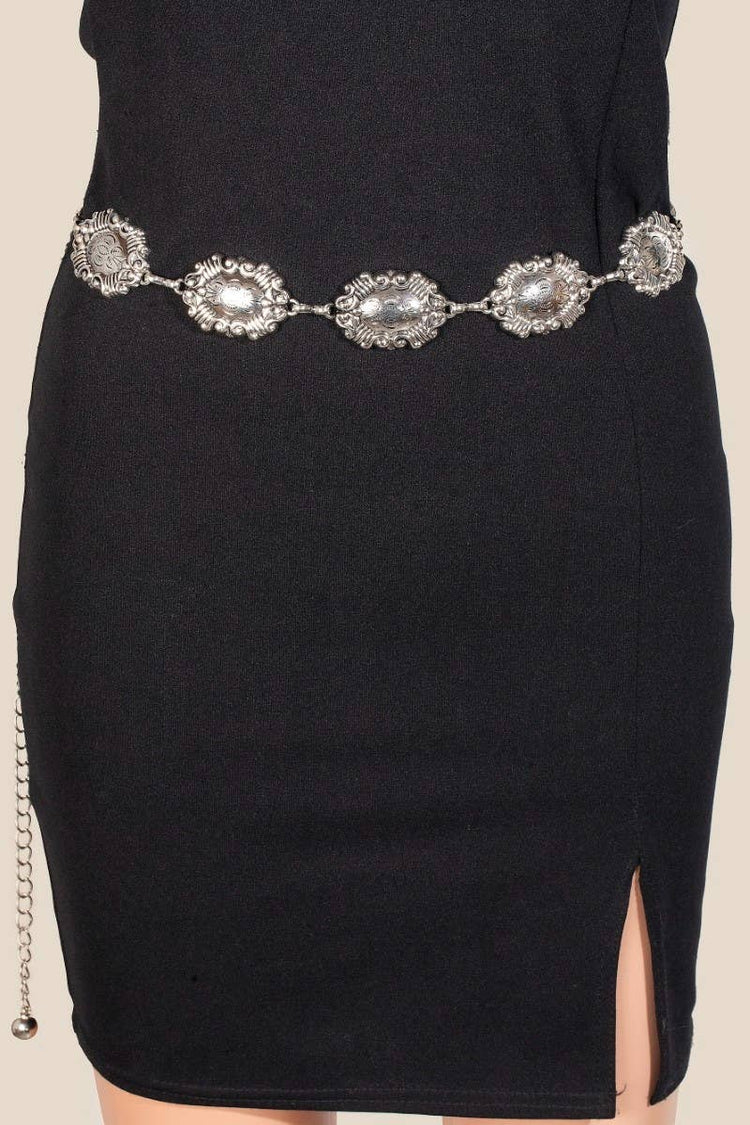 Metallic Intricate Disc Chain Belt