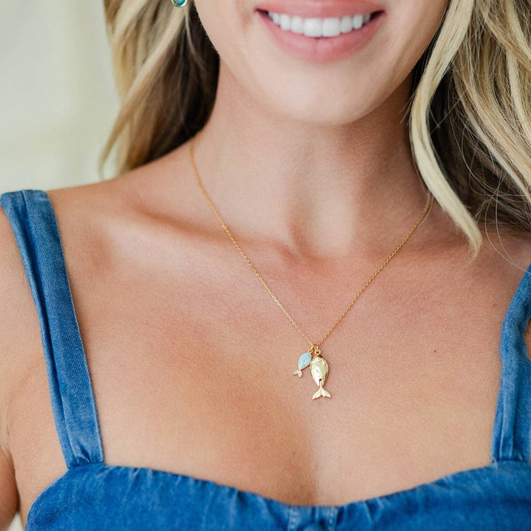 Large & Petite Fish Pendant Necklace