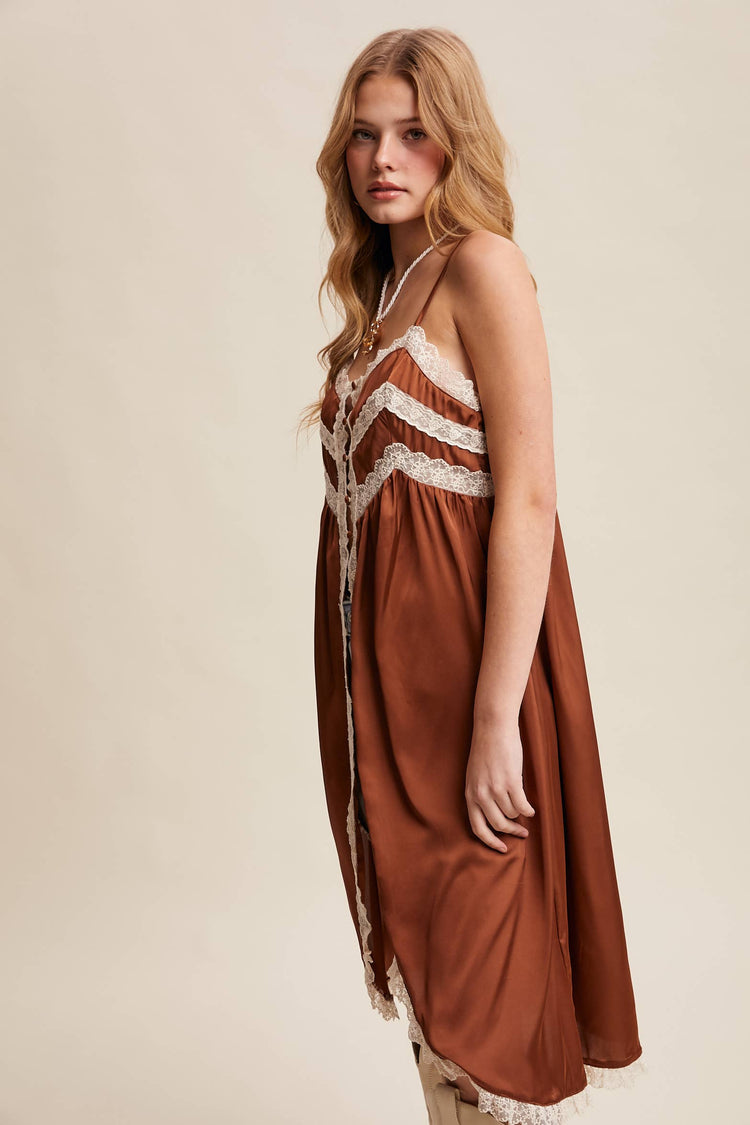 Lace Trim Maxi Cami Top