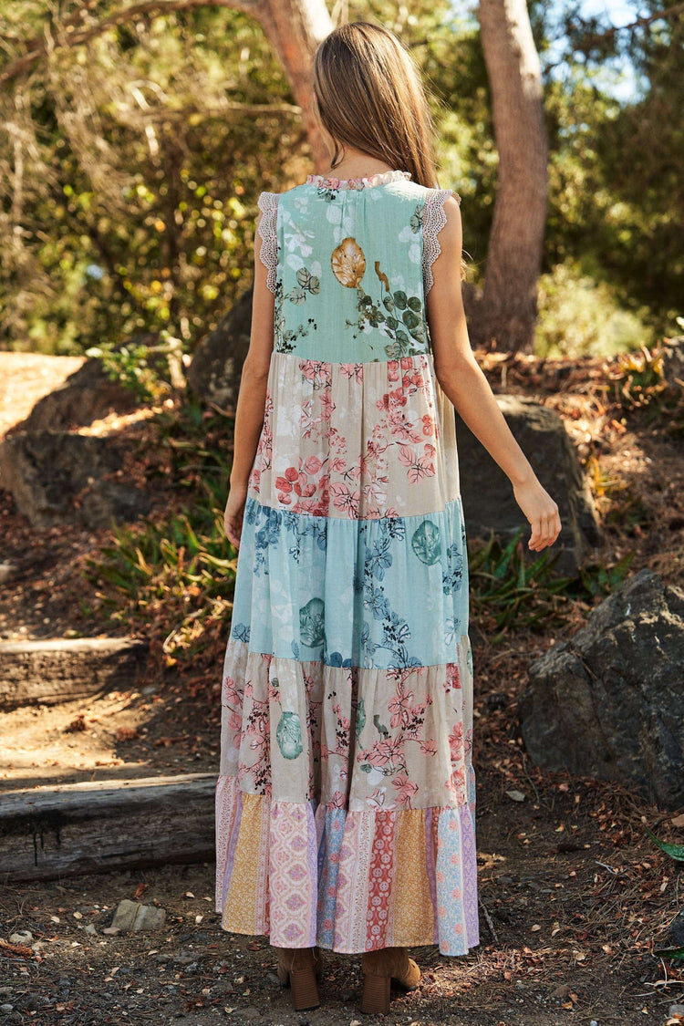 Floral Lace Edge Maxi Dress