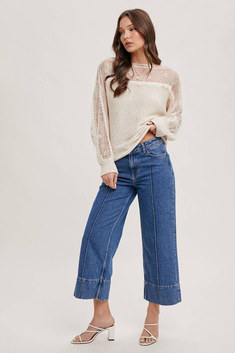 Lace Trimmed Pullover