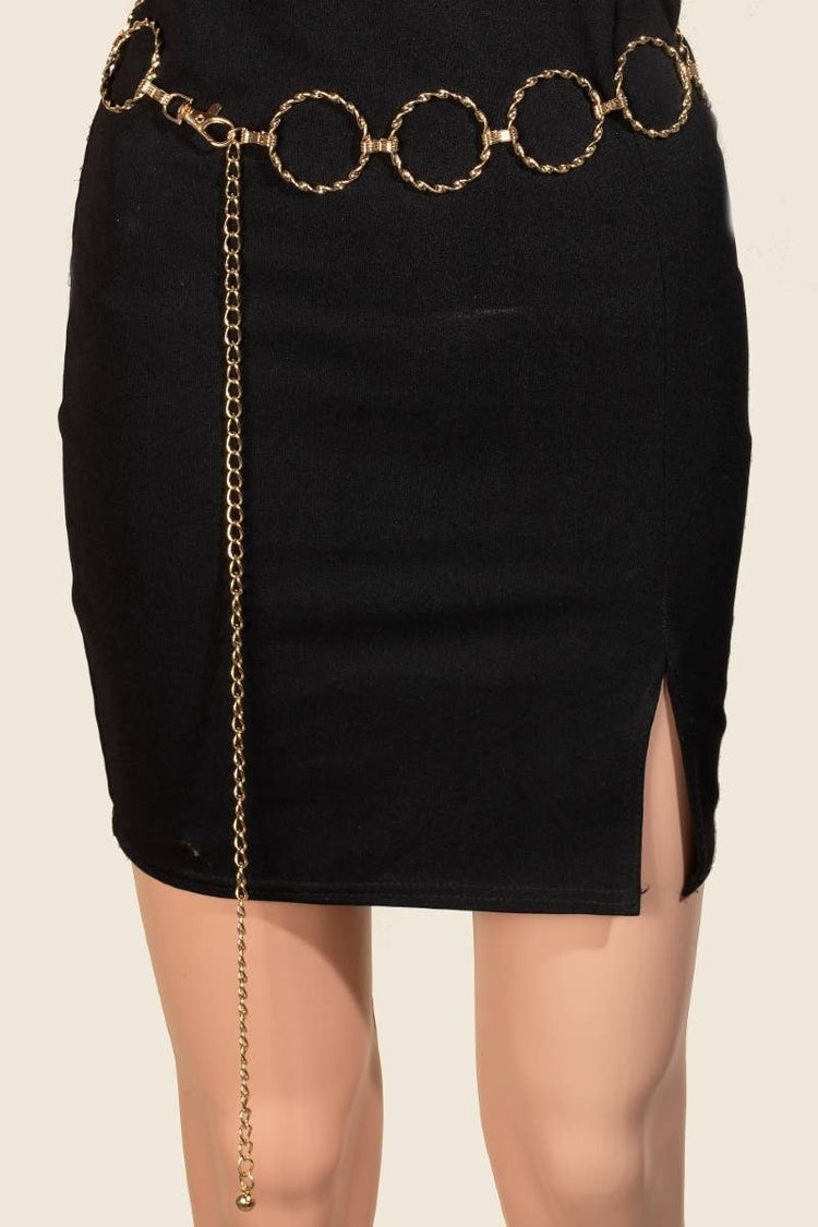 Metallic Braided Hoop Chain Belt