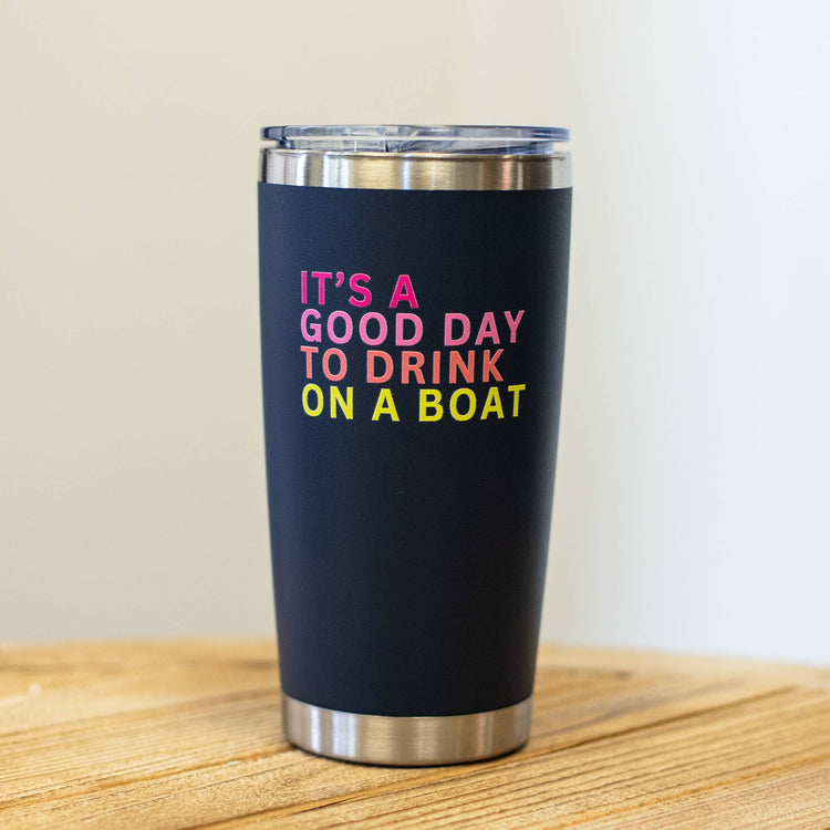 20oz Navy Drink On A Boat Tumbler
