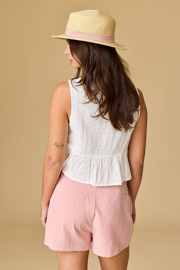 River Sleeveless Triple Bow Self Tie Top