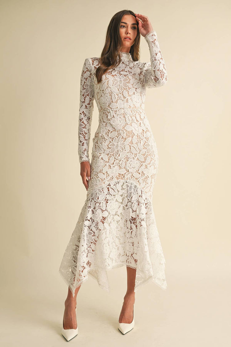 Floral Lace Midi Dress
