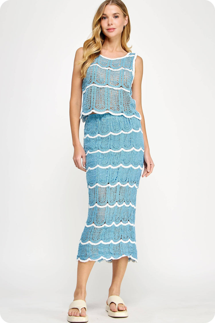 Crochet Skirt Top Set - sold separately