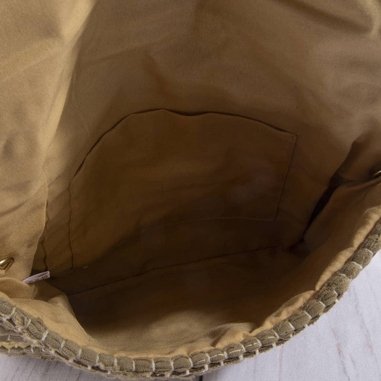 Woven Metallic Thread Envelope Clutch Bag