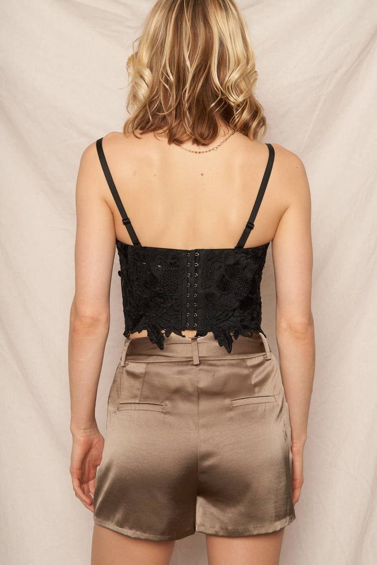 Floral Lace Corset Bustier Top