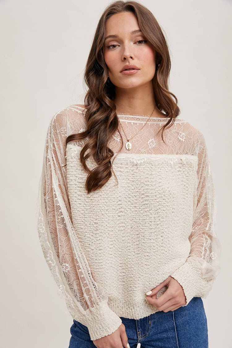 Lace Trimmed Pullover
