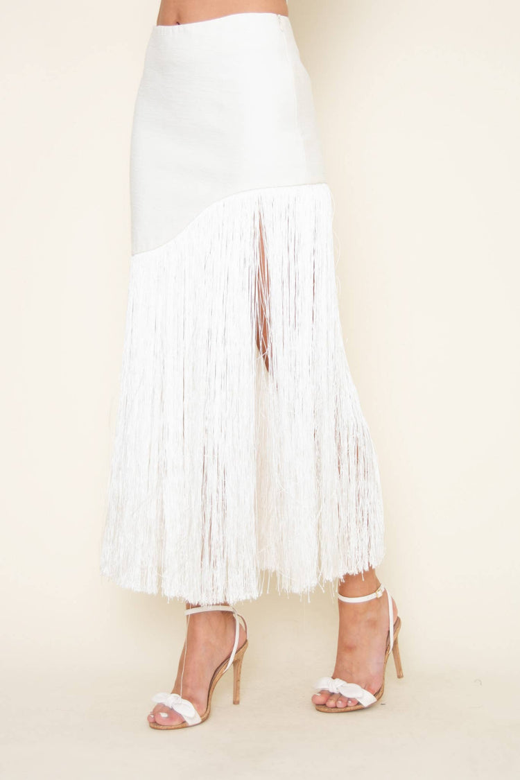 Fringe Maxi Skirt