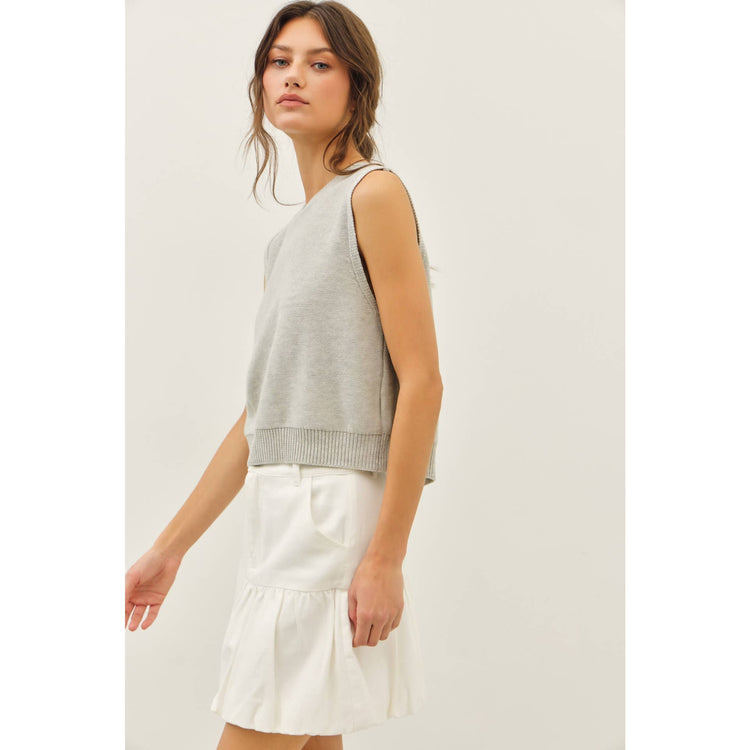 Sweaters Vest Top With Back Bow Ties