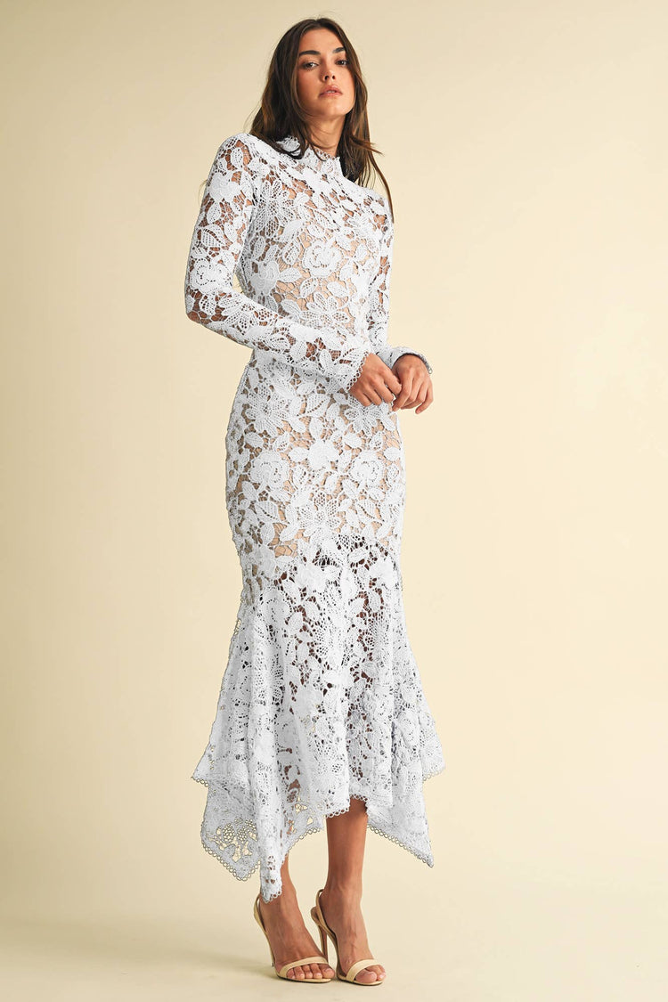 Floral Lace Midi Dress