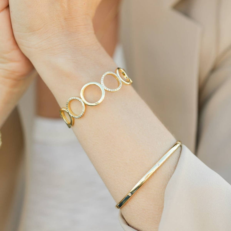 Gold CZ Accented Bangle