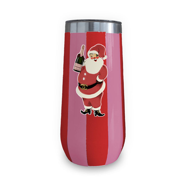 Insulated Champagne Tumbler- Santa Champagne