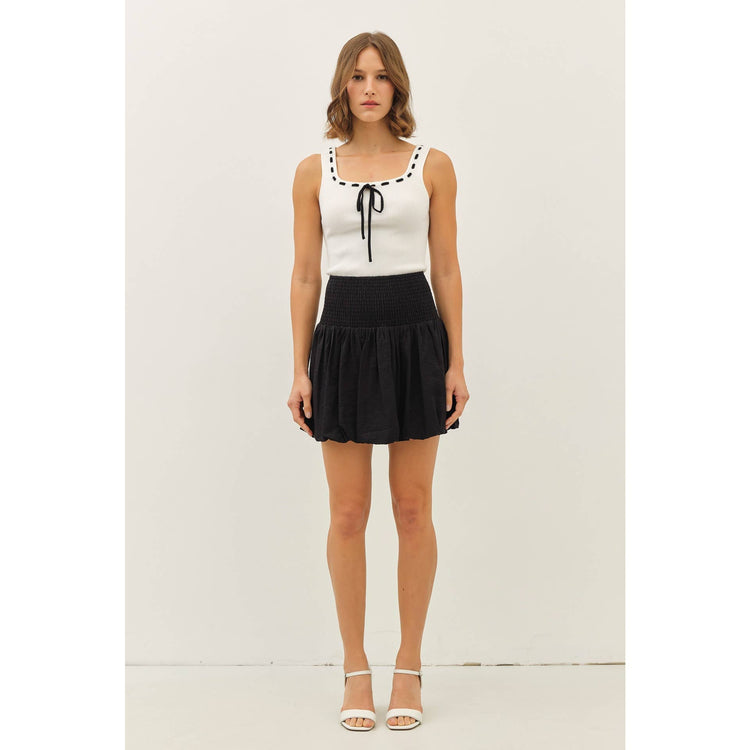CONTRAST STITCH RIBBED SWEATER TANK TOP