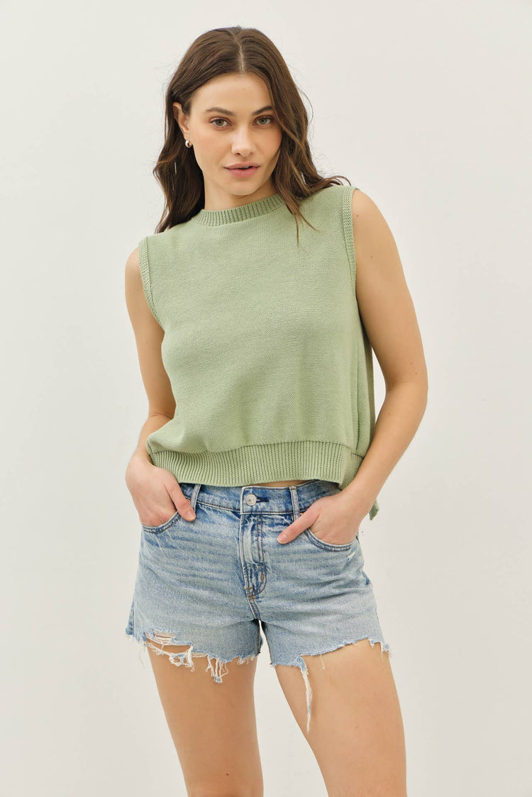 Sweaters Vest Top With Back Bow Ties