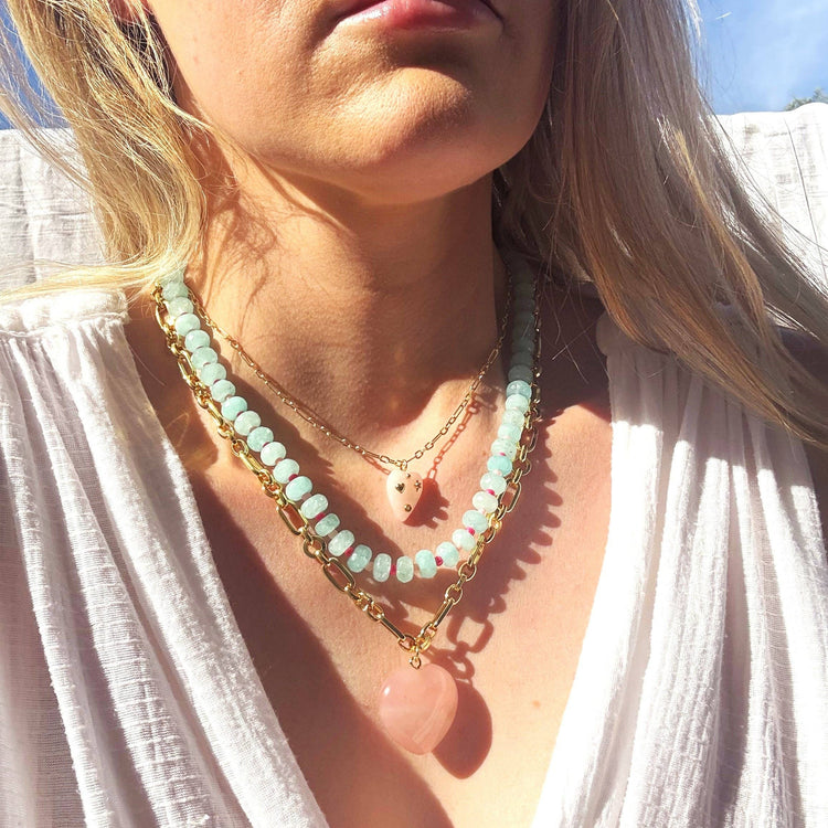 Islands Stone Candy Beaded Necklace, Trendy Colorful Beads